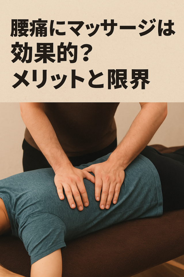 【腰痛にマッサージは効果的？】メリットと限界 どんな腰痛にマッサージが効くのか  筋肉由来の腰痛と神経・内臓由来の違い  一時的な効果と根本改善の違い