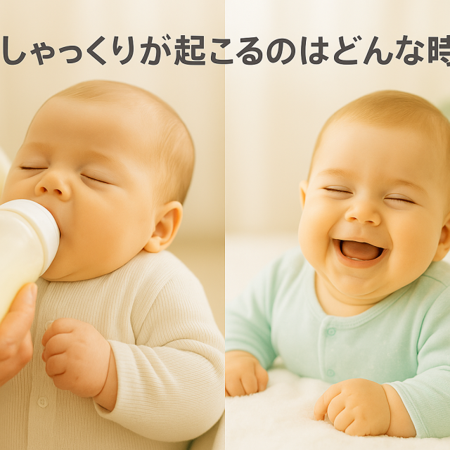 【よくあるタイミングと原因】 - 授乳後・泣いた後など、しゃっくりが出やすいシーン - 寒さや空気の飲み込みなどとの関係性
