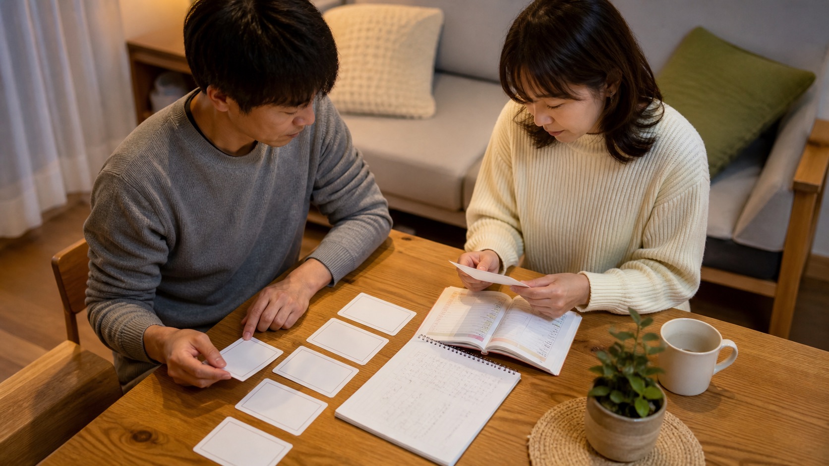 不安障害と漢方について受診前の質問を整理する夫婦