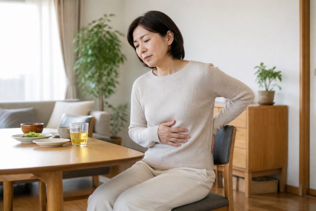 ガスで背中が痛い？お腹の張りとの見分け方と受診目安