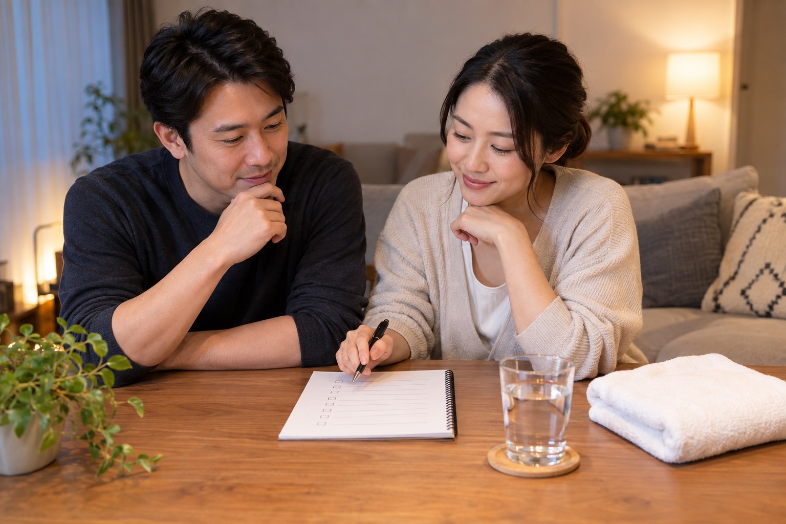 整体とサウナの疑問を自宅でチェックリストに整理する夫婦